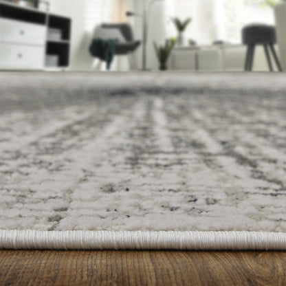 Micah Modern Abstract - Ivory/Gray/Blue Area Rug