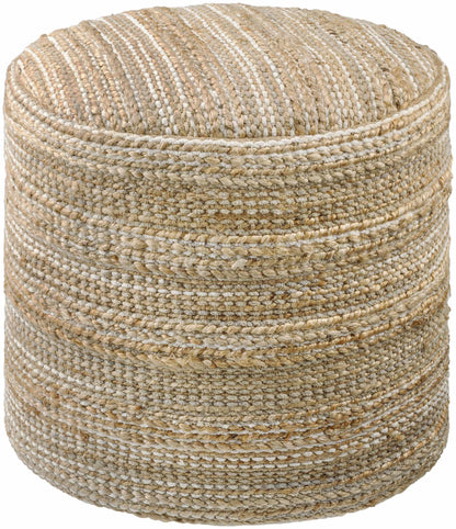 Lela Striped Woven Pouf