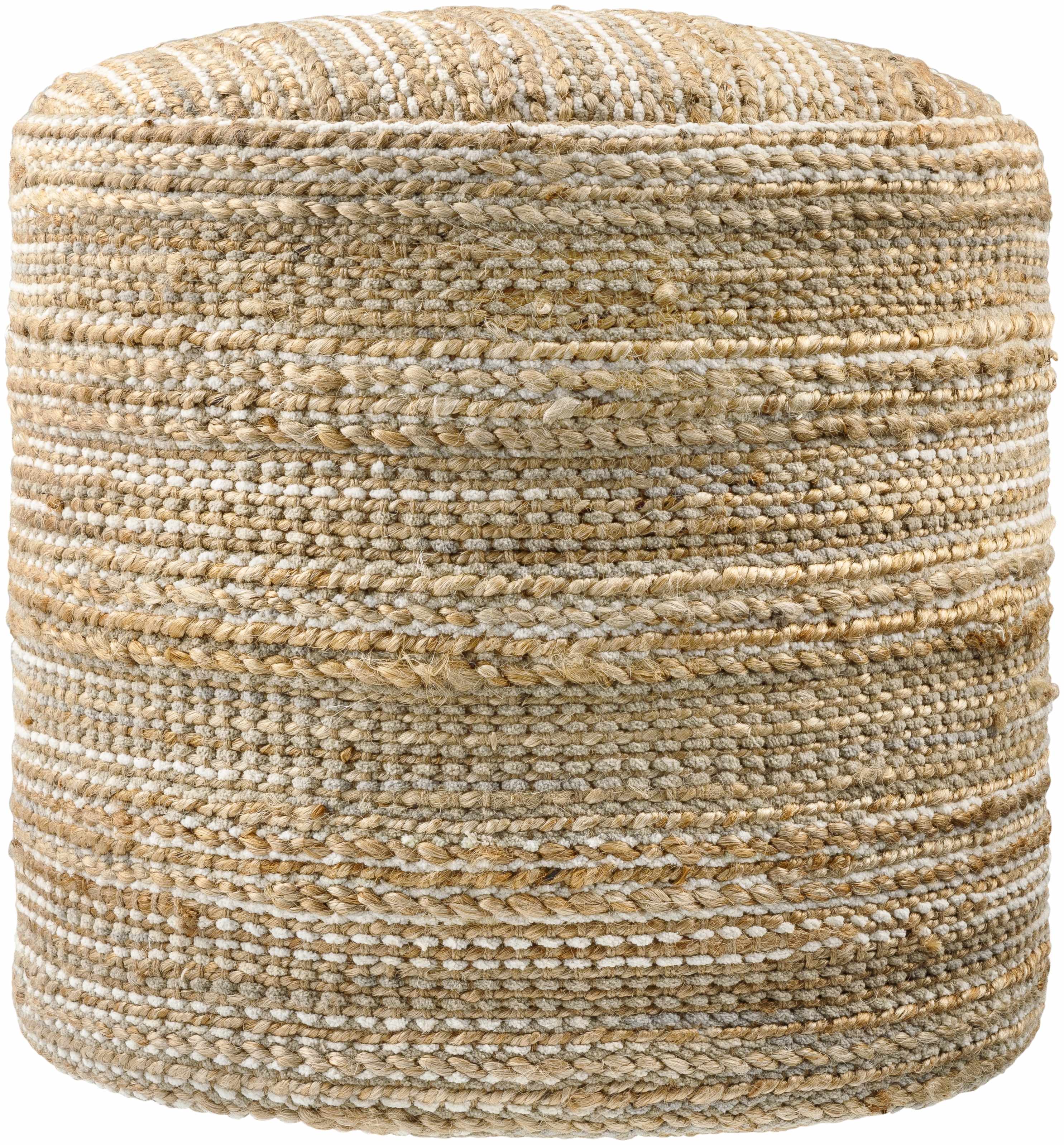 Lela Striped Woven Pouf