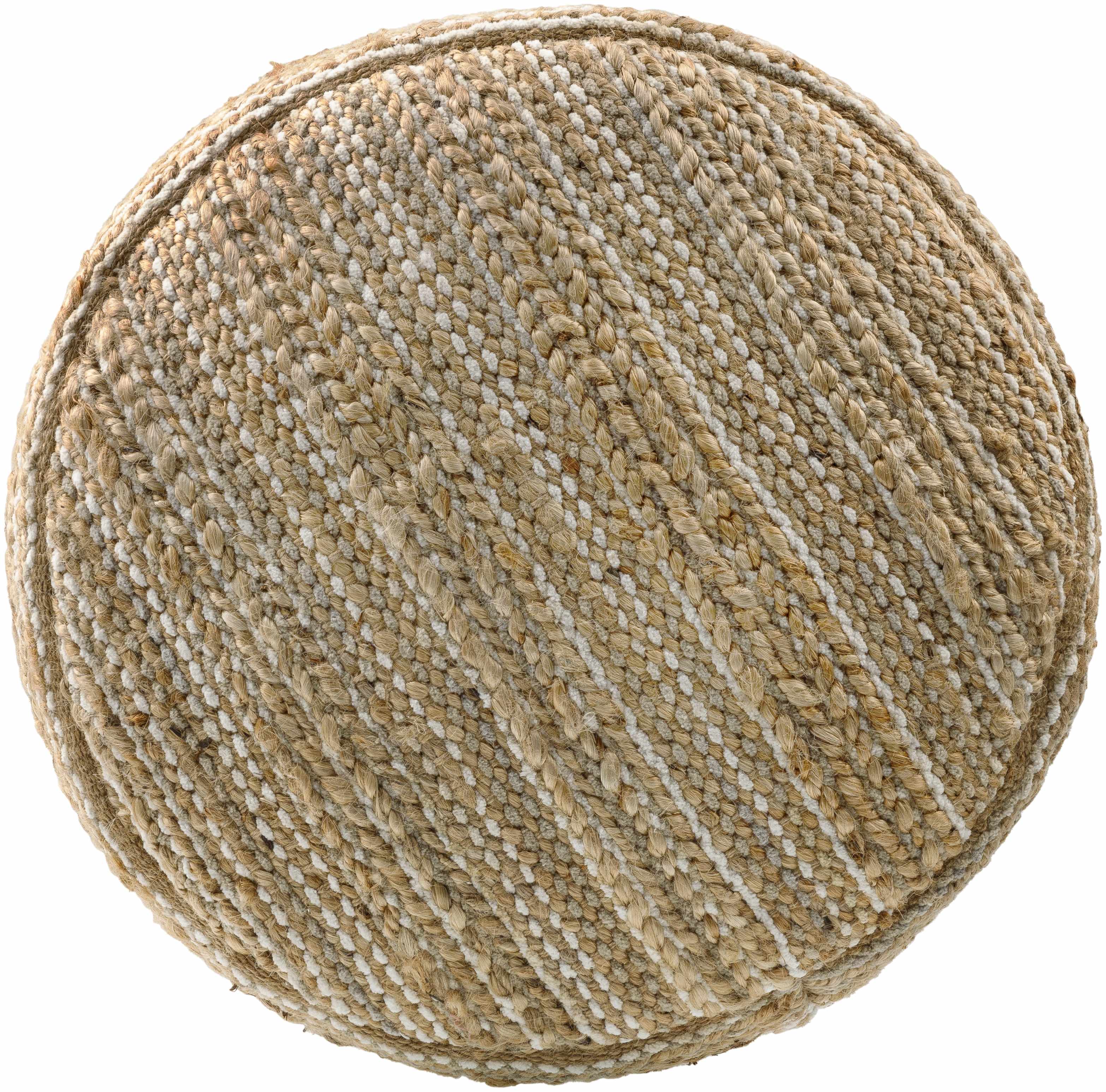 Lela Striped Woven Pouf