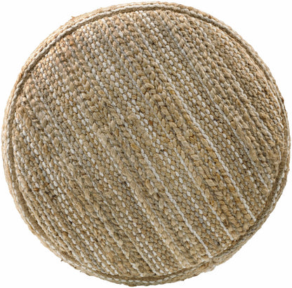 Lela Striped Woven Pouf