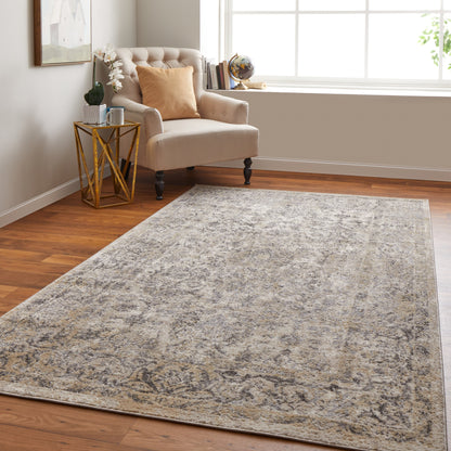 Camellia Transitional Floral & Botanical - Gray/Ivory