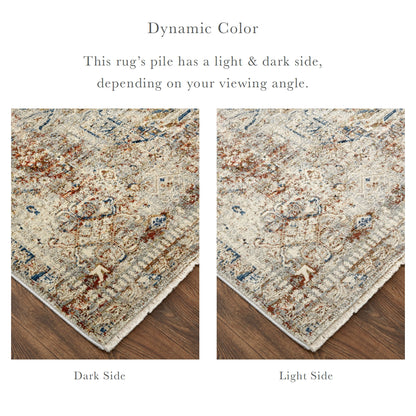 Kaia Transitional Medallion - Tan/Orange/Red Area Rug