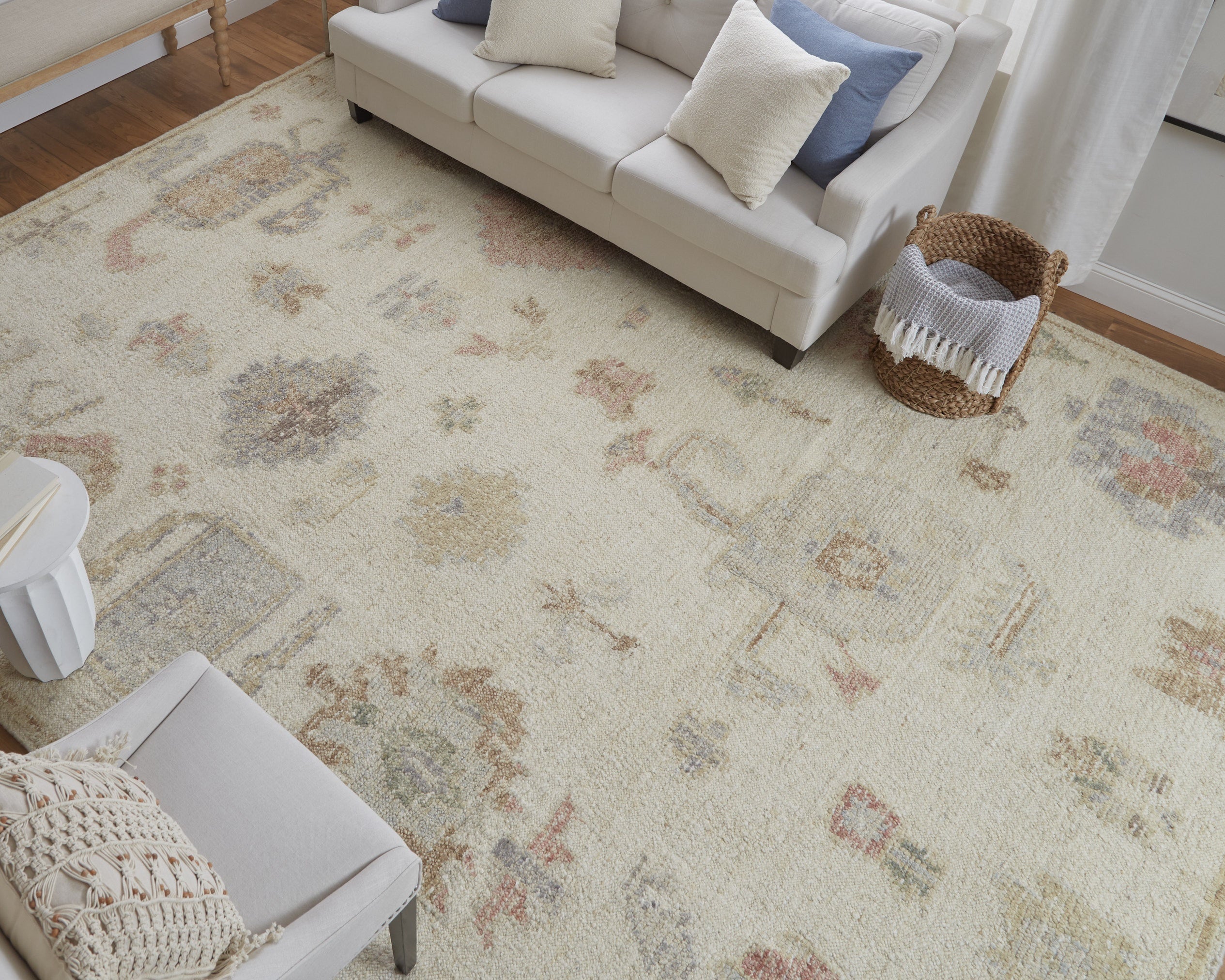 Grafton Transitional Floral & Botanical - Ivory/Orange/Gray Area Rug