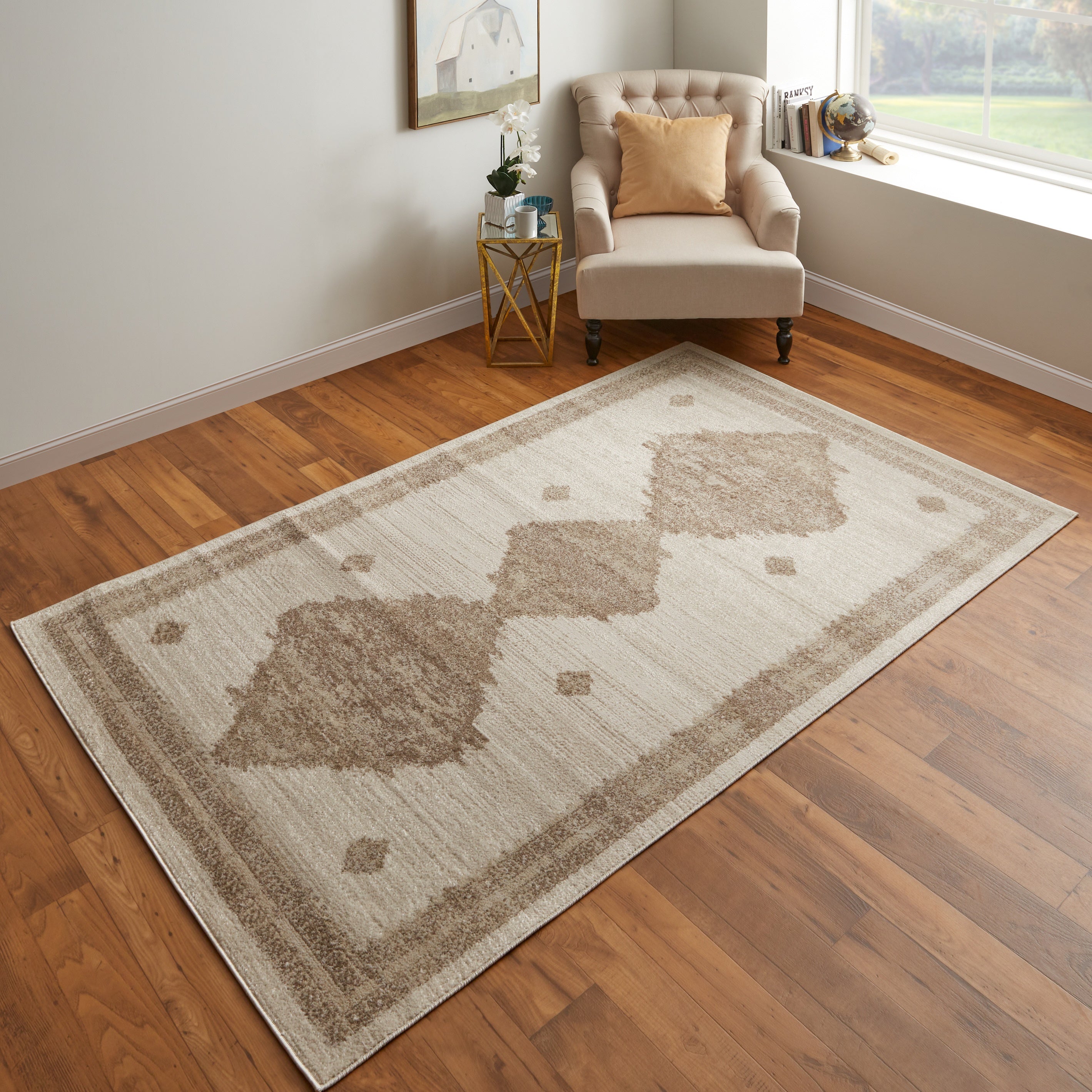 Camellia Transitional Geometric - Tan/Ivory