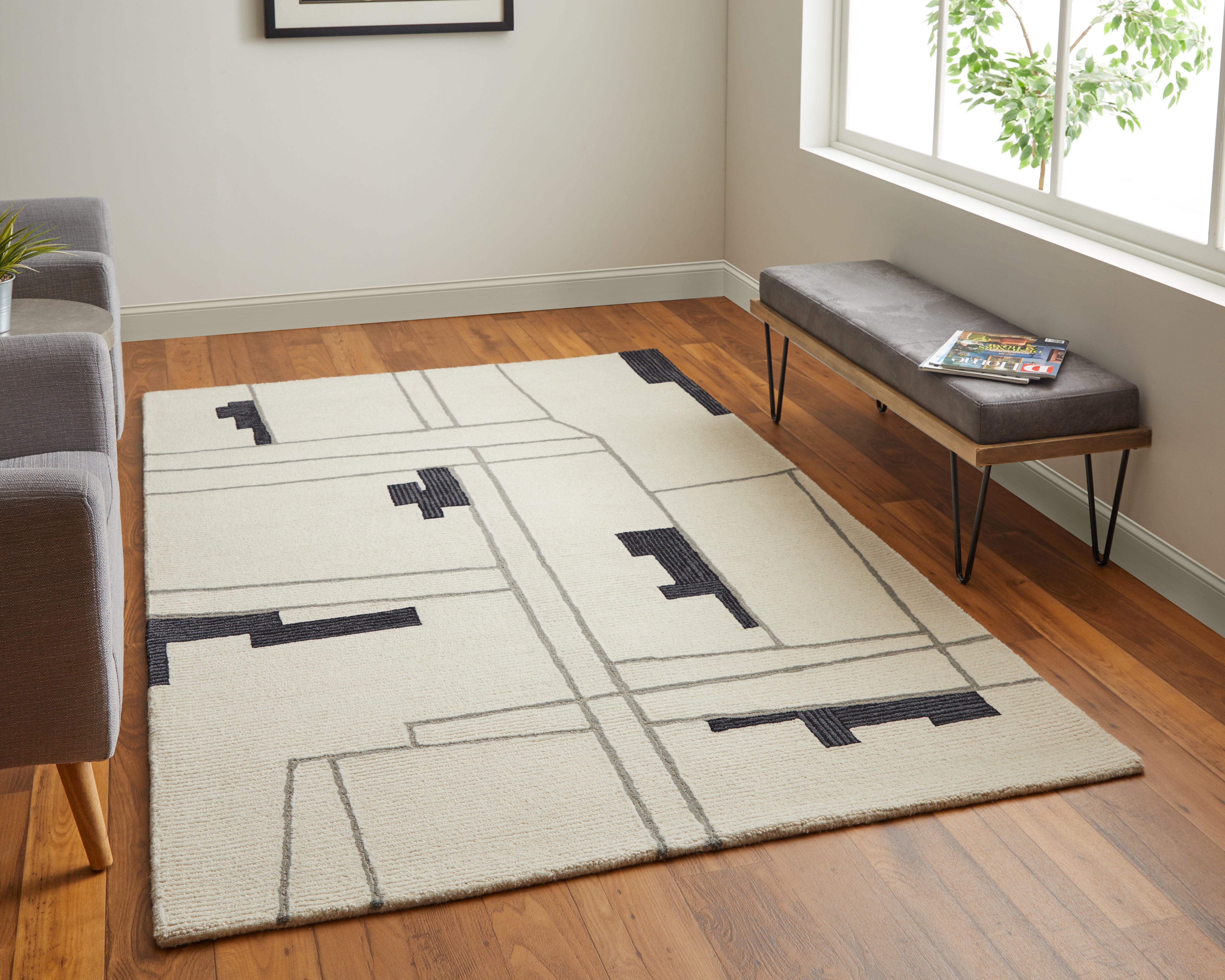 Maguire Transitional Abstract - Ivory/Gray/Taupe Area Rug