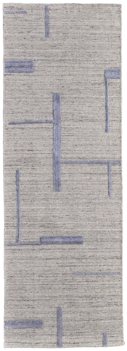 Longridge Modern Geometric - Ivory/Blue Area Rug