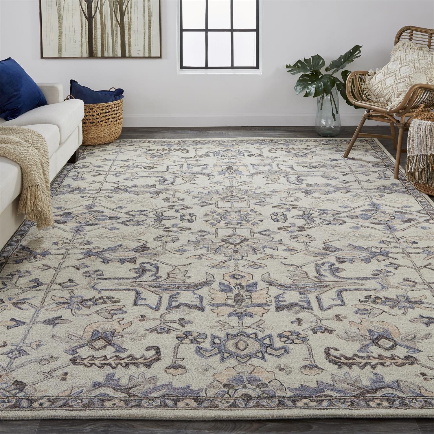 Fallon Traditional Oriental - Ivory/Gray Area Rug