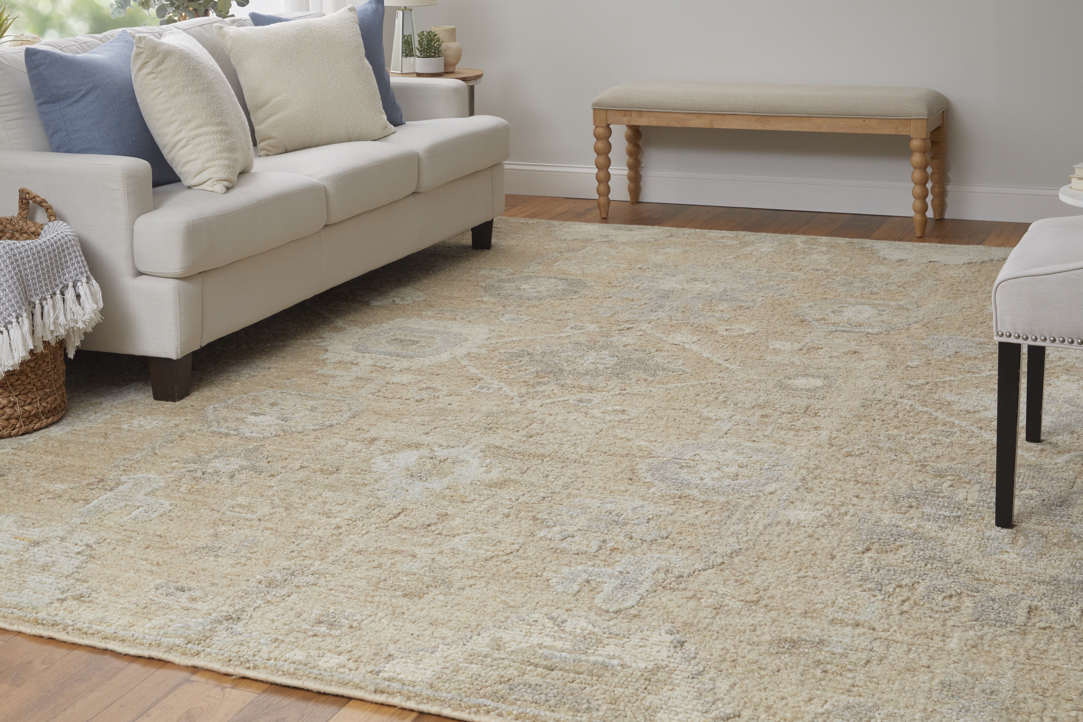 Grafton Transitional Floral & Botanical - Tan/Gray/Ivory Area Rug