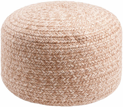 Phebe Braided Indoor / Outdoor Pouf - Dusty Pink, Blush