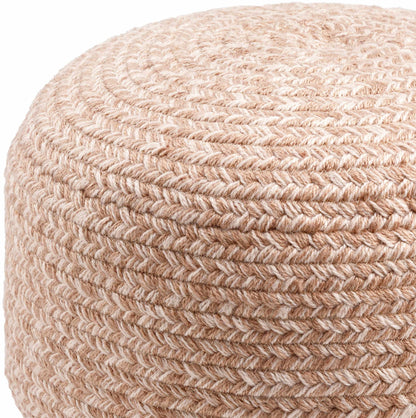 Phebe Braided Indoor / Outdoor Pouf - Dusty Pink, Blush