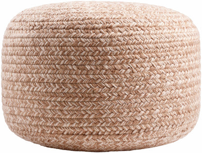 Phebe Braided Indoor / Outdoor Pouf - Dusty Pink, Blush
