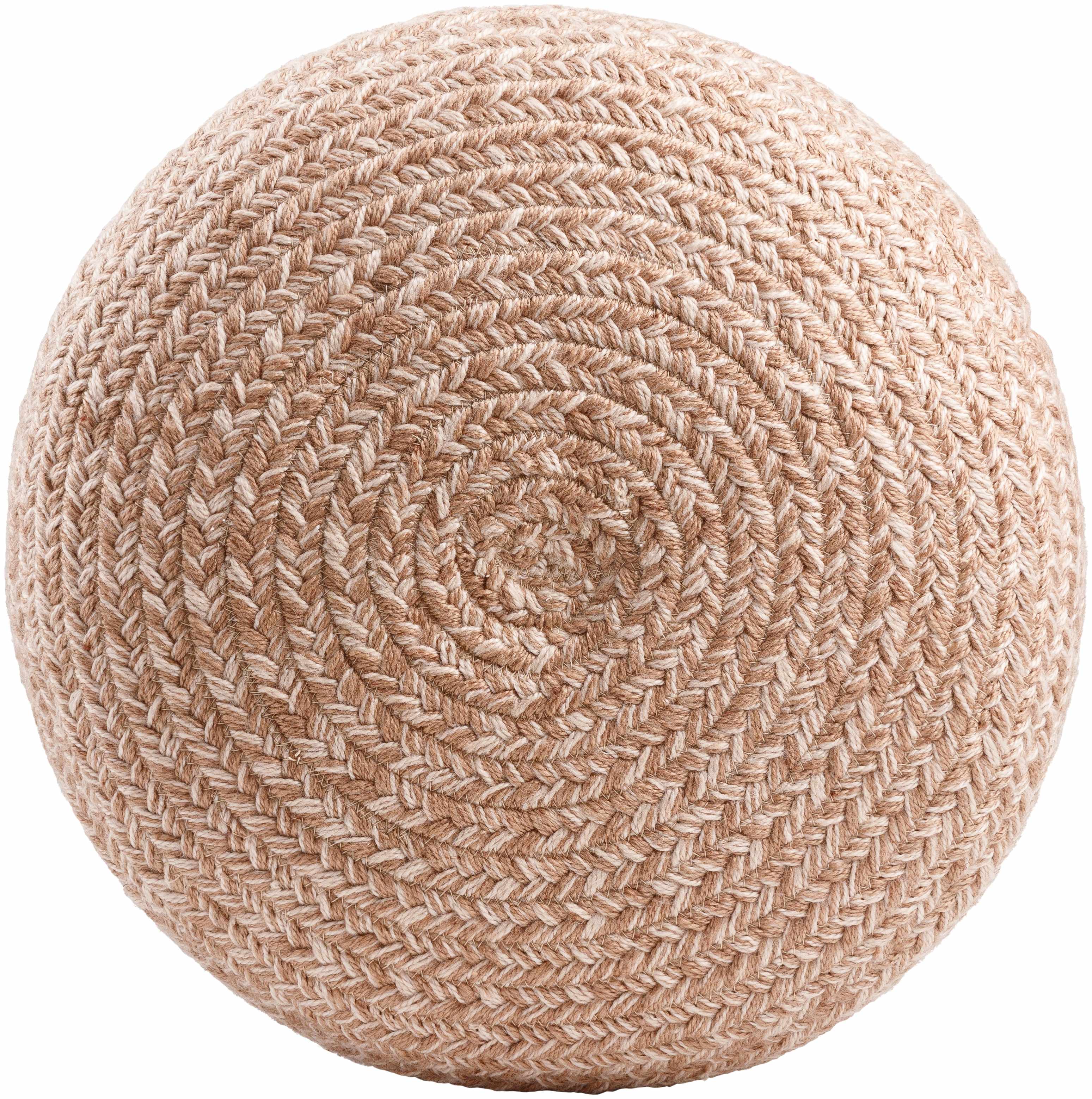 Phebe Braided Indoor / Outdoor Pouf - Dusty Pink, Blush