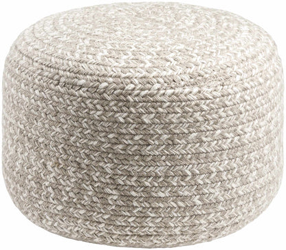 Phebe Braided Indoor / Outdoor Pouf - Taupe, Cream