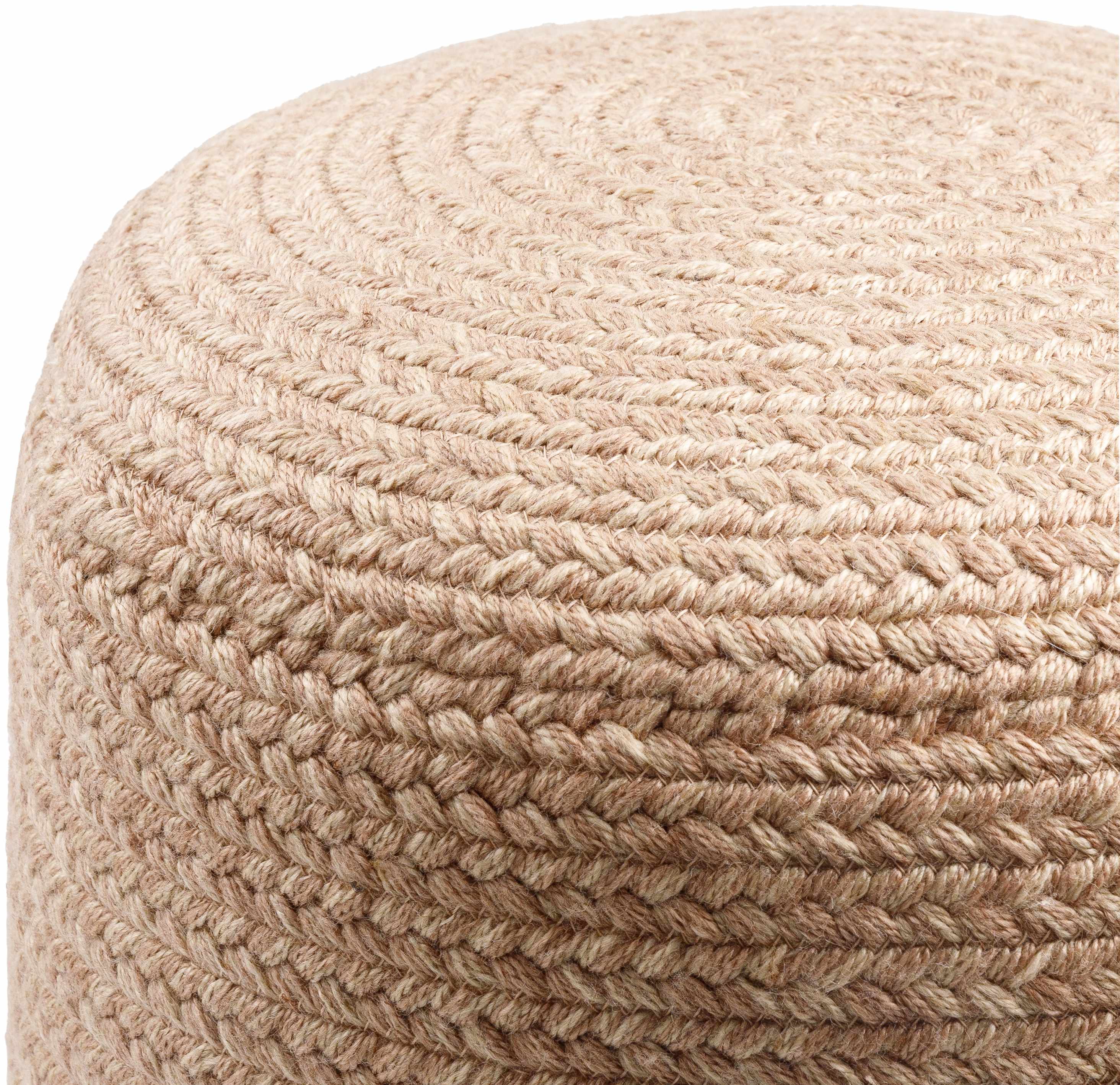 Phebe Braided Indoor / Outdoor Pouf - Dusty Pink