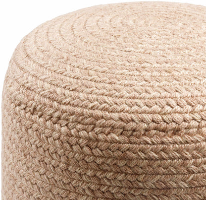 Phebe Braided Indoor / Outdoor Pouf - Dusty Pink