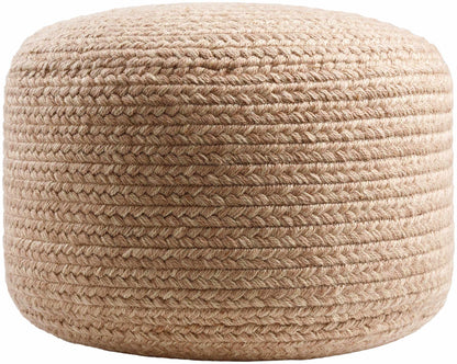 Phebe Braided Indoor / Outdoor Pouf - Dusty Pink