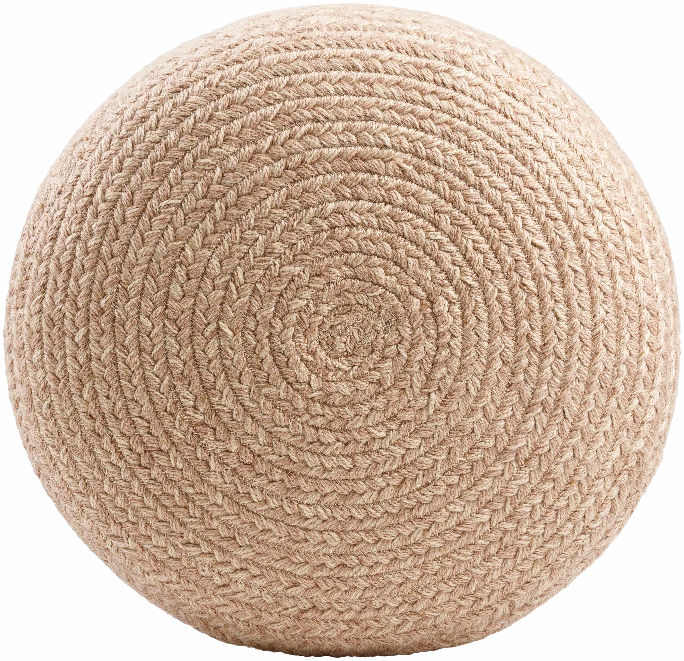 Phebe Braided Indoor / Outdoor Pouf - Dusty Pink