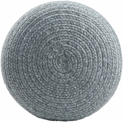 Phebe Braided Indoor / Outdoor Pouf - Charcoal, Dusty Sage