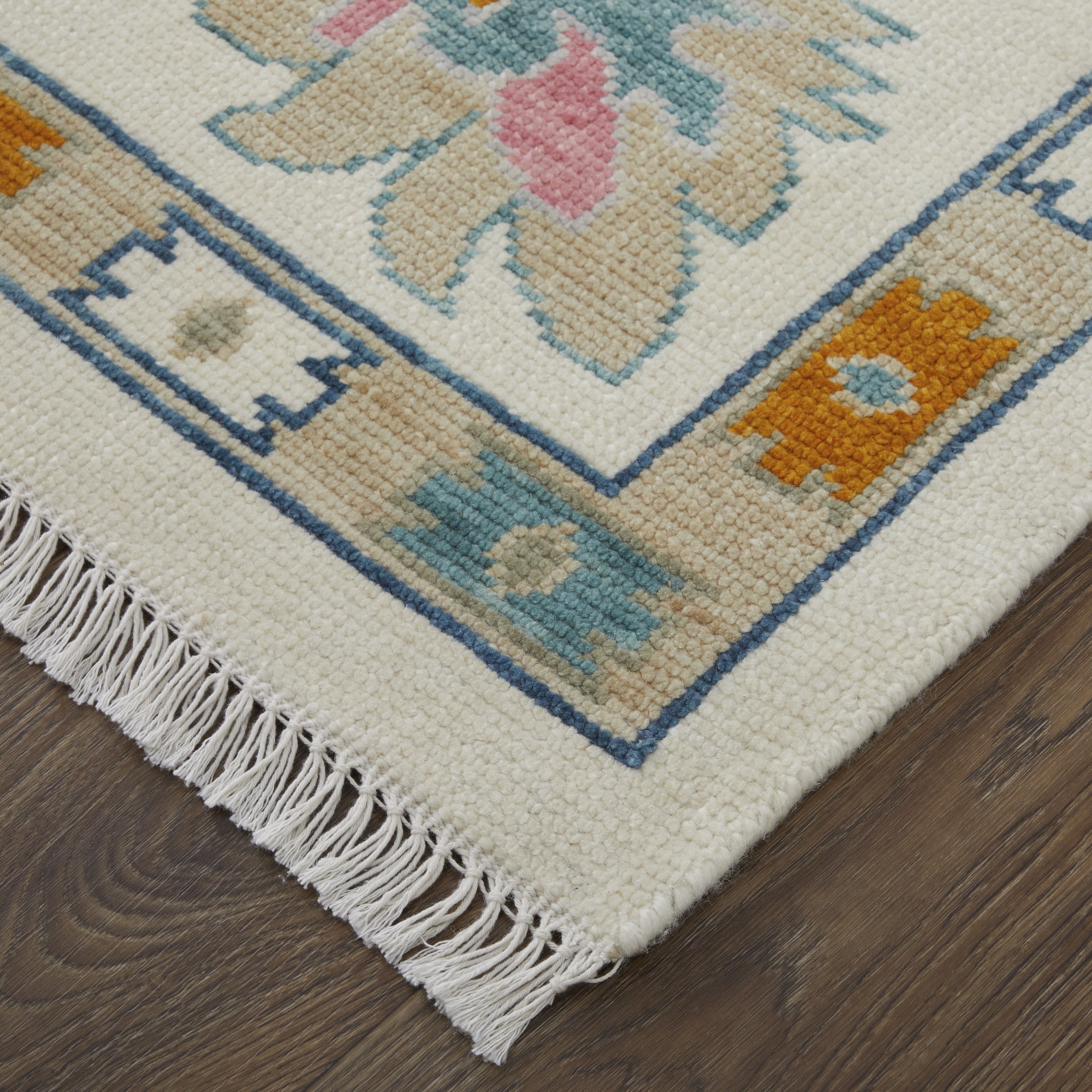 Karina Transitional Floral & Botanical - Ivory/Blue/Pink Area Rug