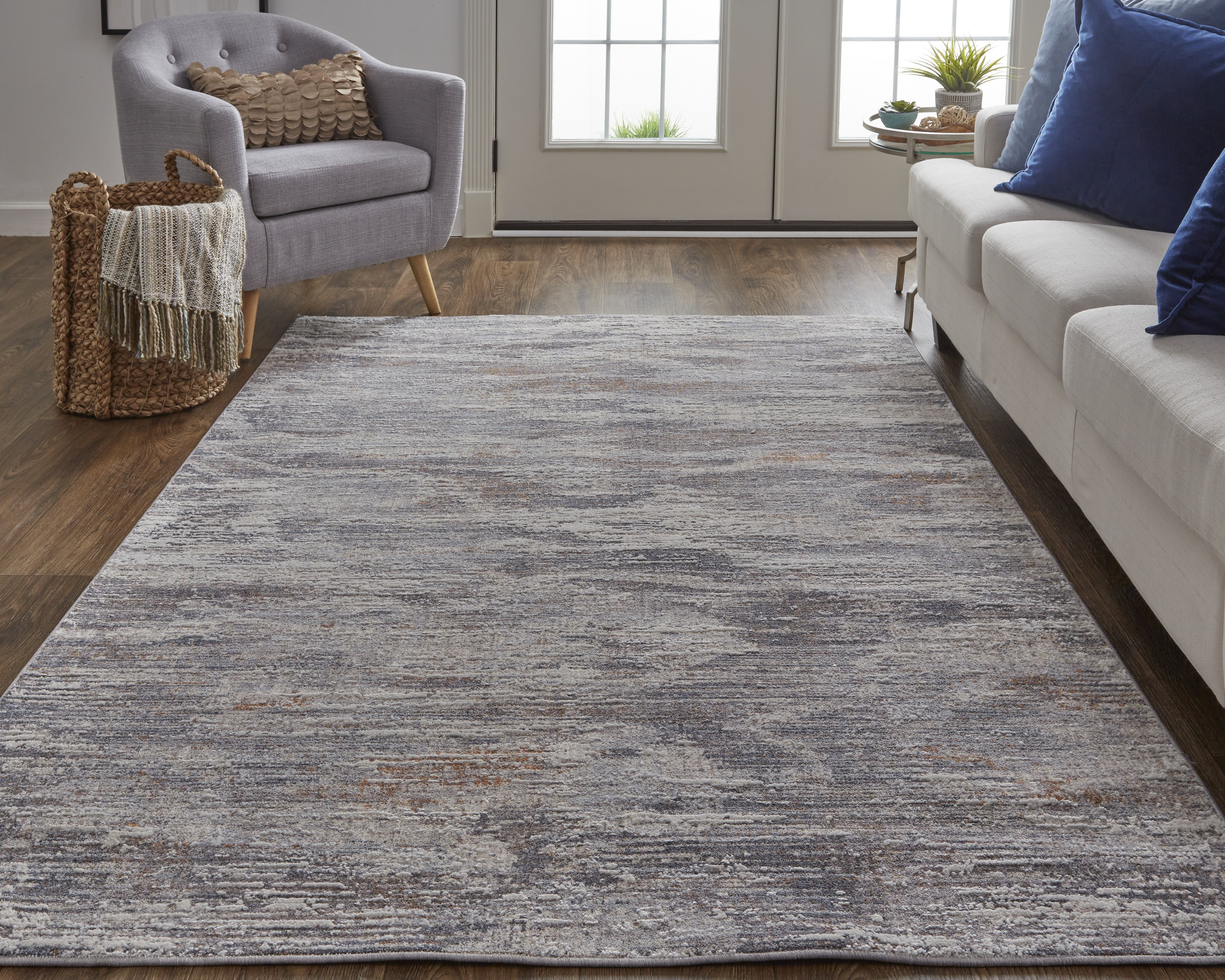 Lennon Transitional Abstract - Taupe/Tan/Orange Area Rug