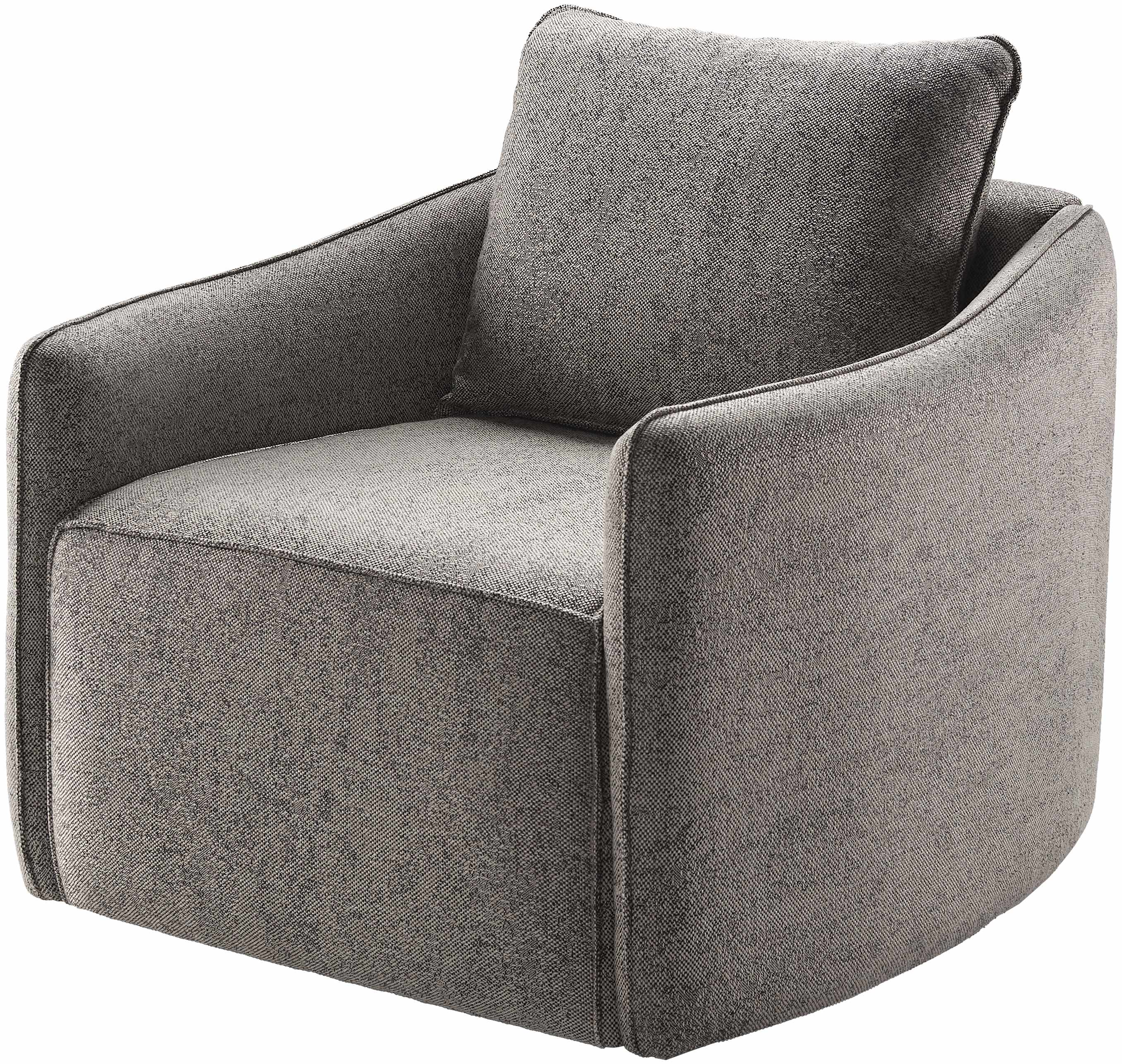 Gray Contemporary Woven Swivel Chair