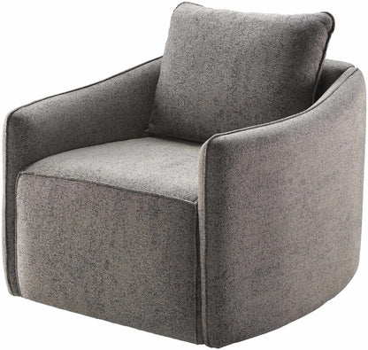 Gray Contemporary Woven Swivel Chair