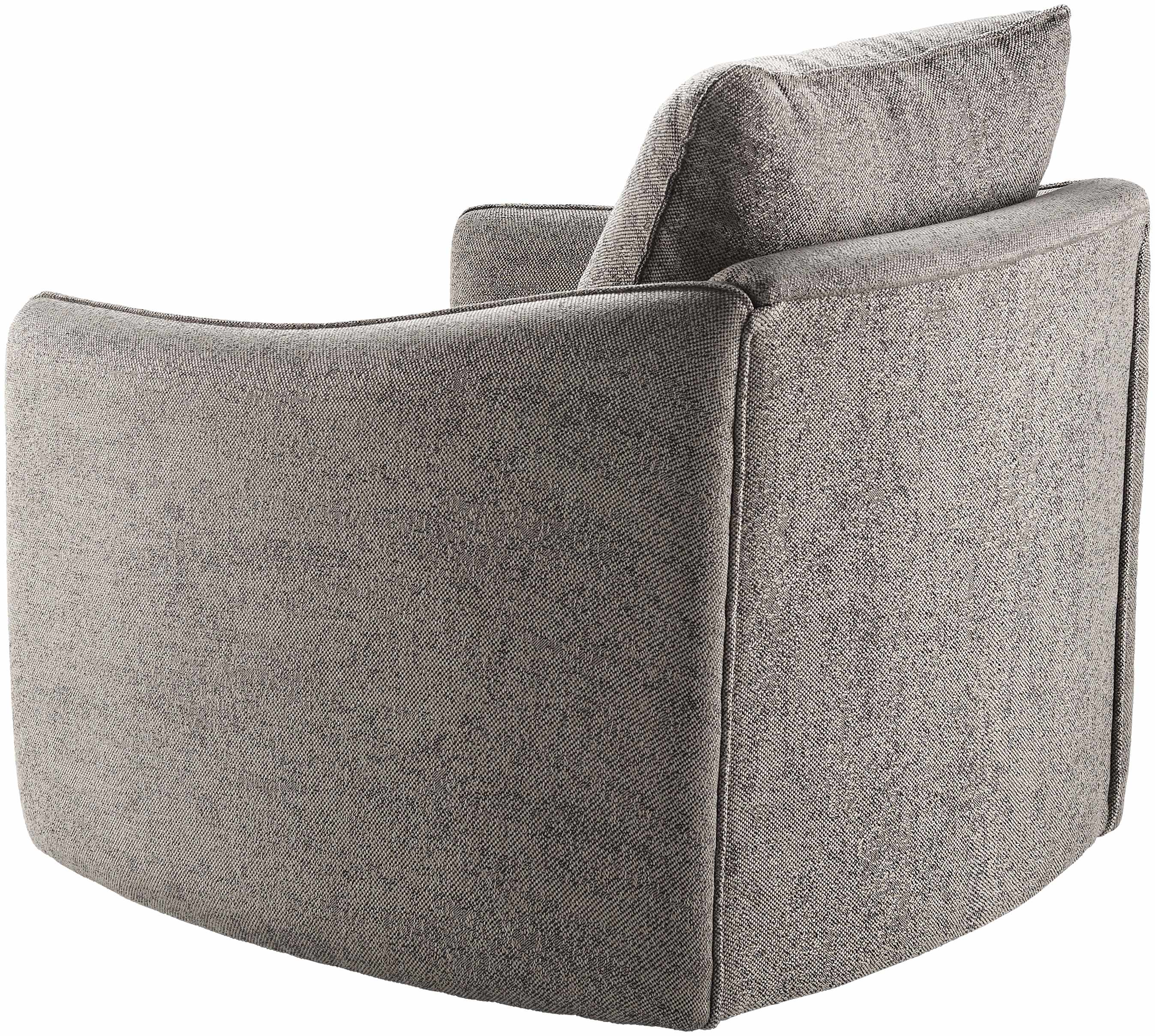 Gray Contemporary Woven Swivel Chair