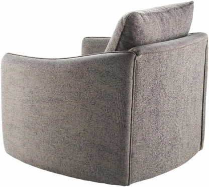 Gray Contemporary Woven Swivel Chair
