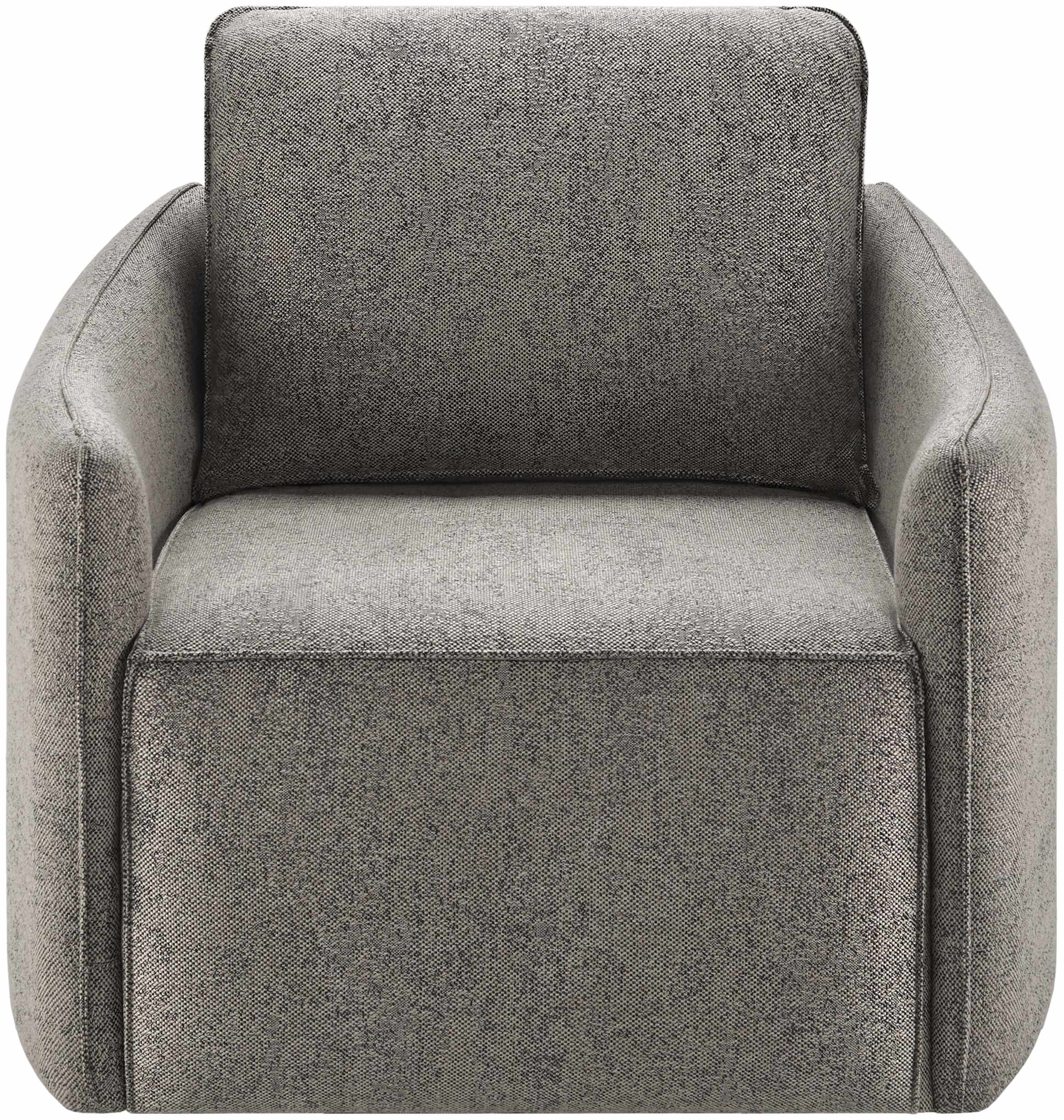 Gray Contemporary Woven Swivel Chair