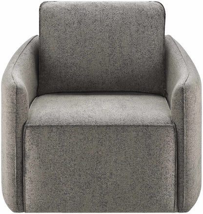Gray Contemporary Woven Swivel Chair