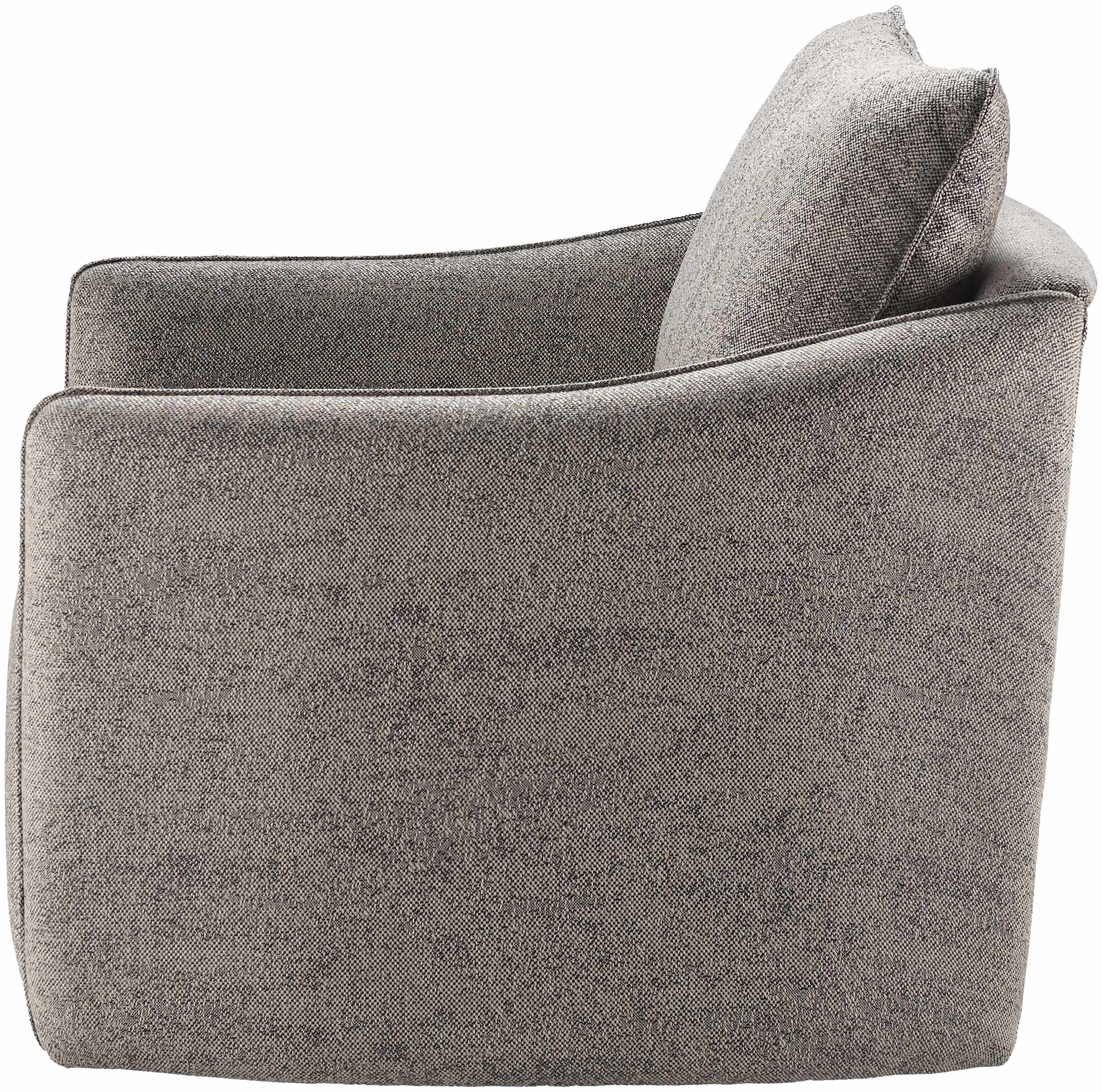 Gray Contemporary Woven Swivel Chair