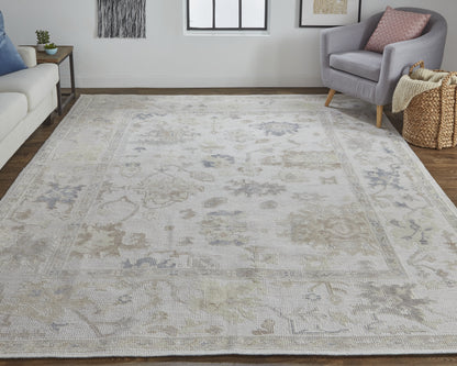 Wendover Transitional Floral & Botanical - Tan/Ivory/Orange Area Rug