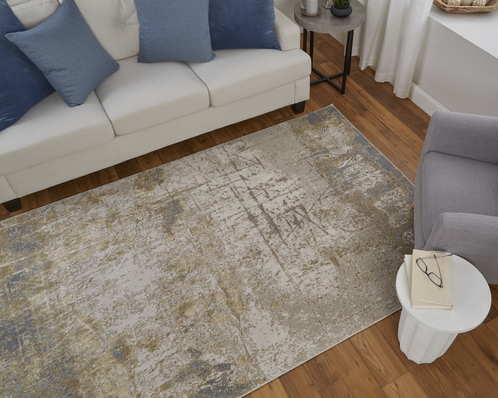 Aura Modern Abstract - Ivory/Brown/Gray Area Rug