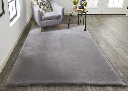 Luxe Velour Modern Solid - Taupe/Gray Area Rug