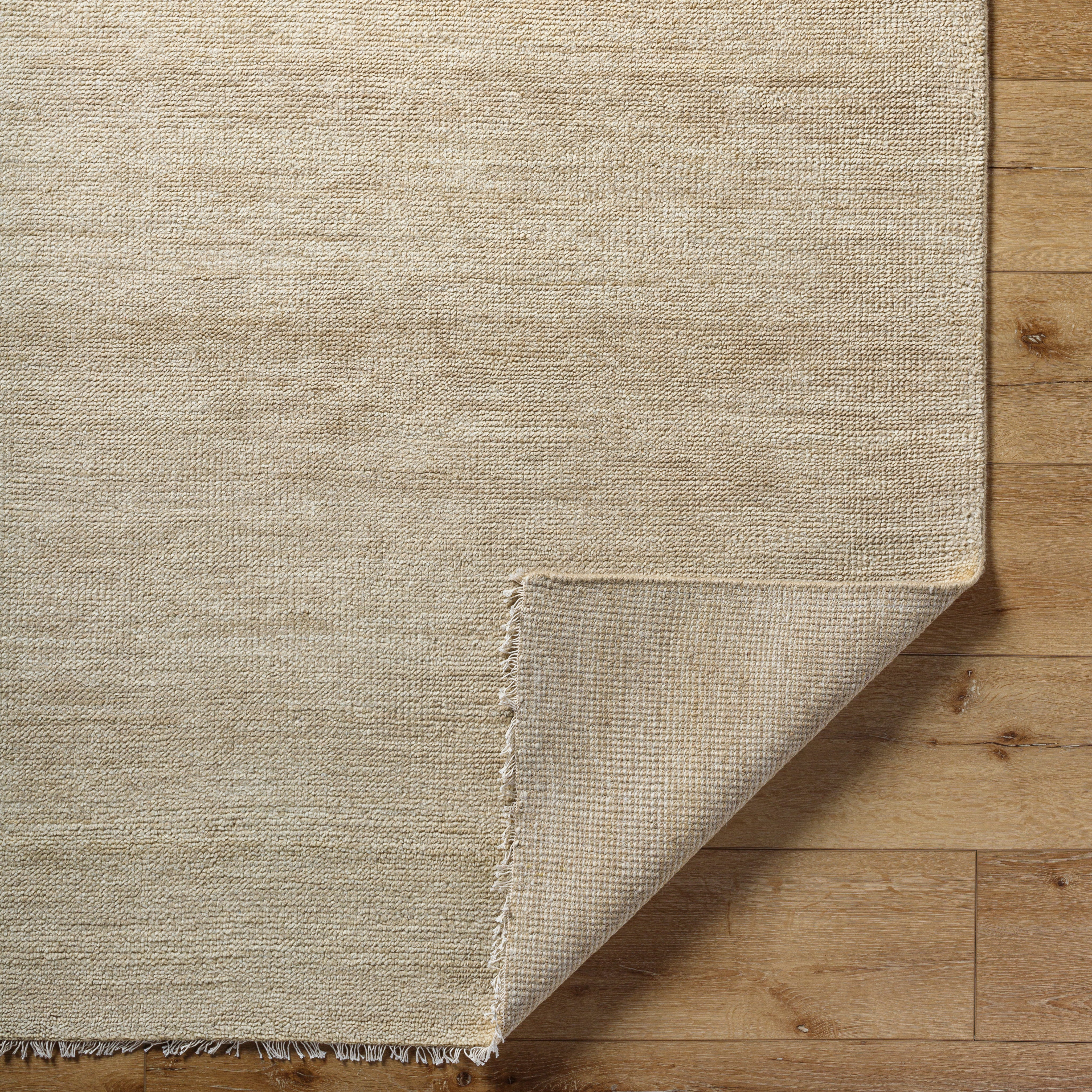 Sophisticated Brown Hand-Knotted Wool & Cotton Area Rug