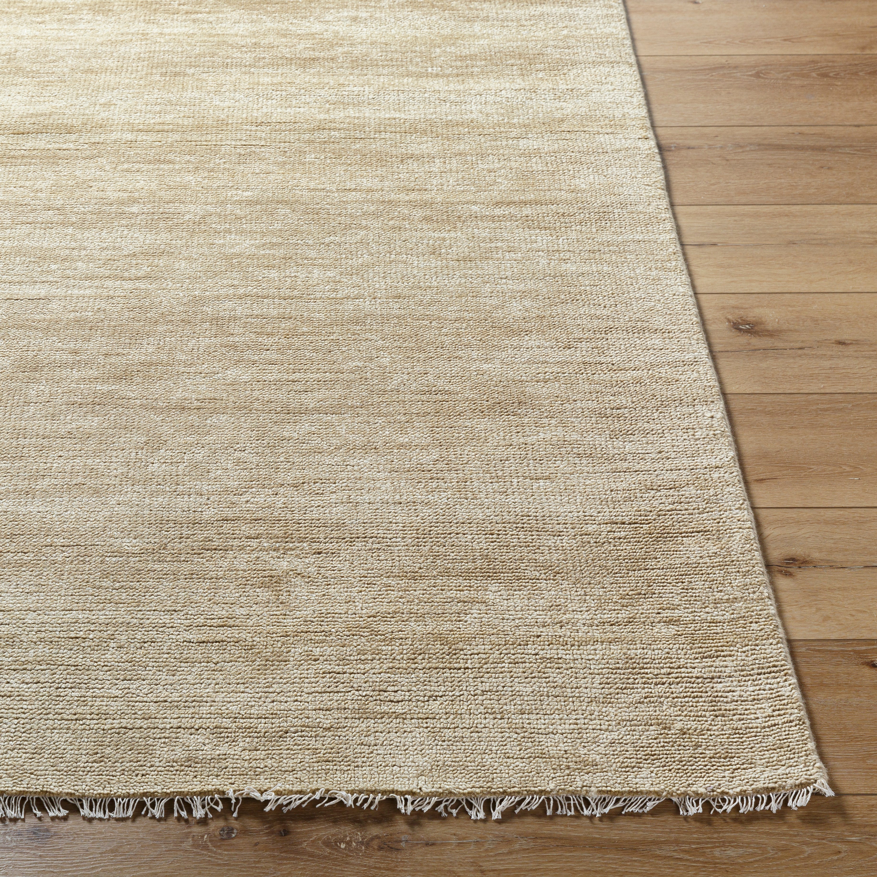 Sophisticated Brown Hand-Knotted Wool & Cotton Area Rug