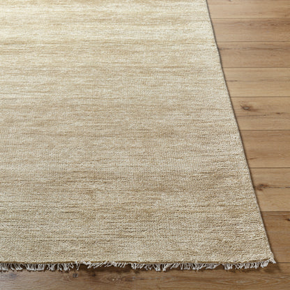 Sophisticated Brown Hand-Knotted Wool & Cotton Area Rug