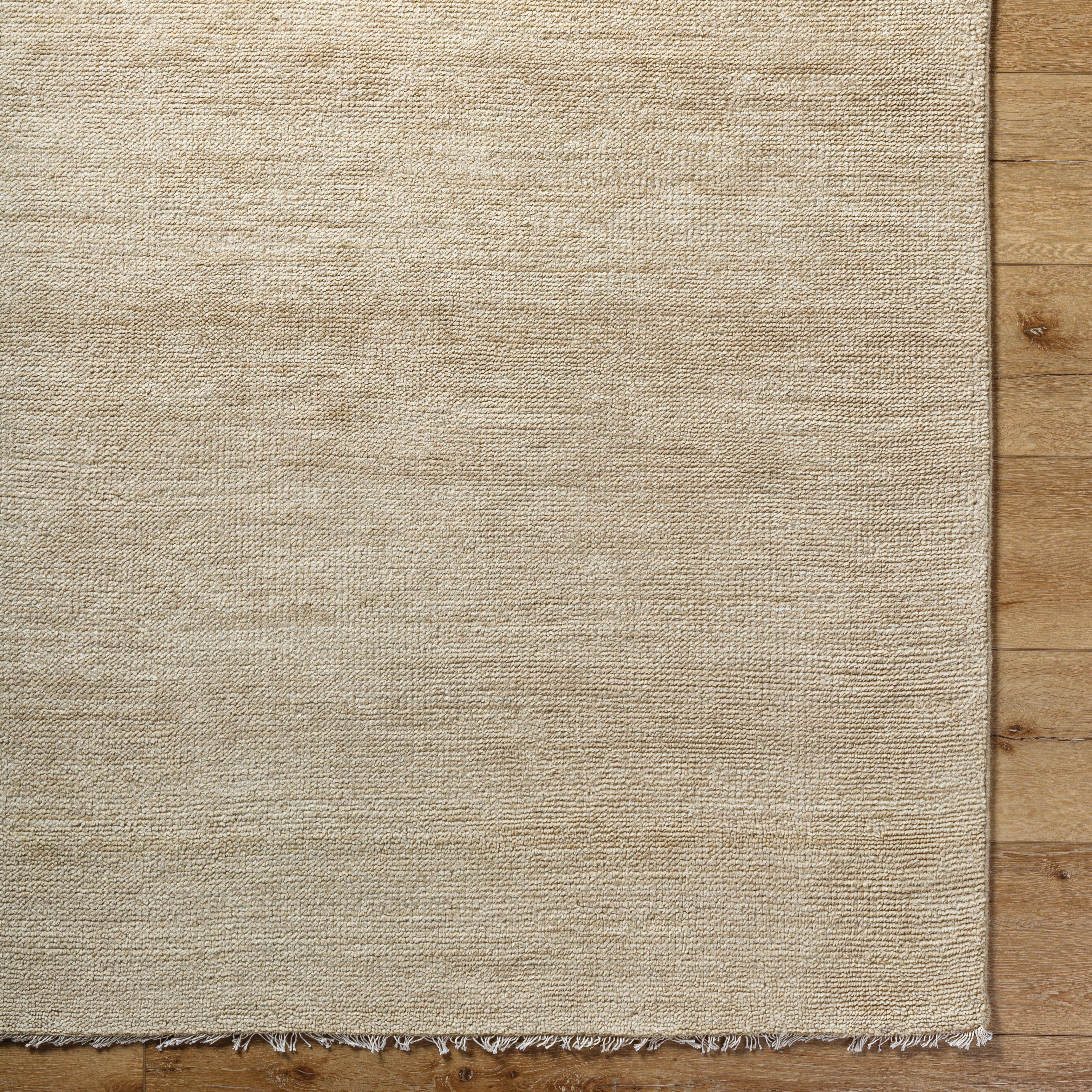 Sophisticated Brown Hand-Knotted Wool & Cotton Area Rug