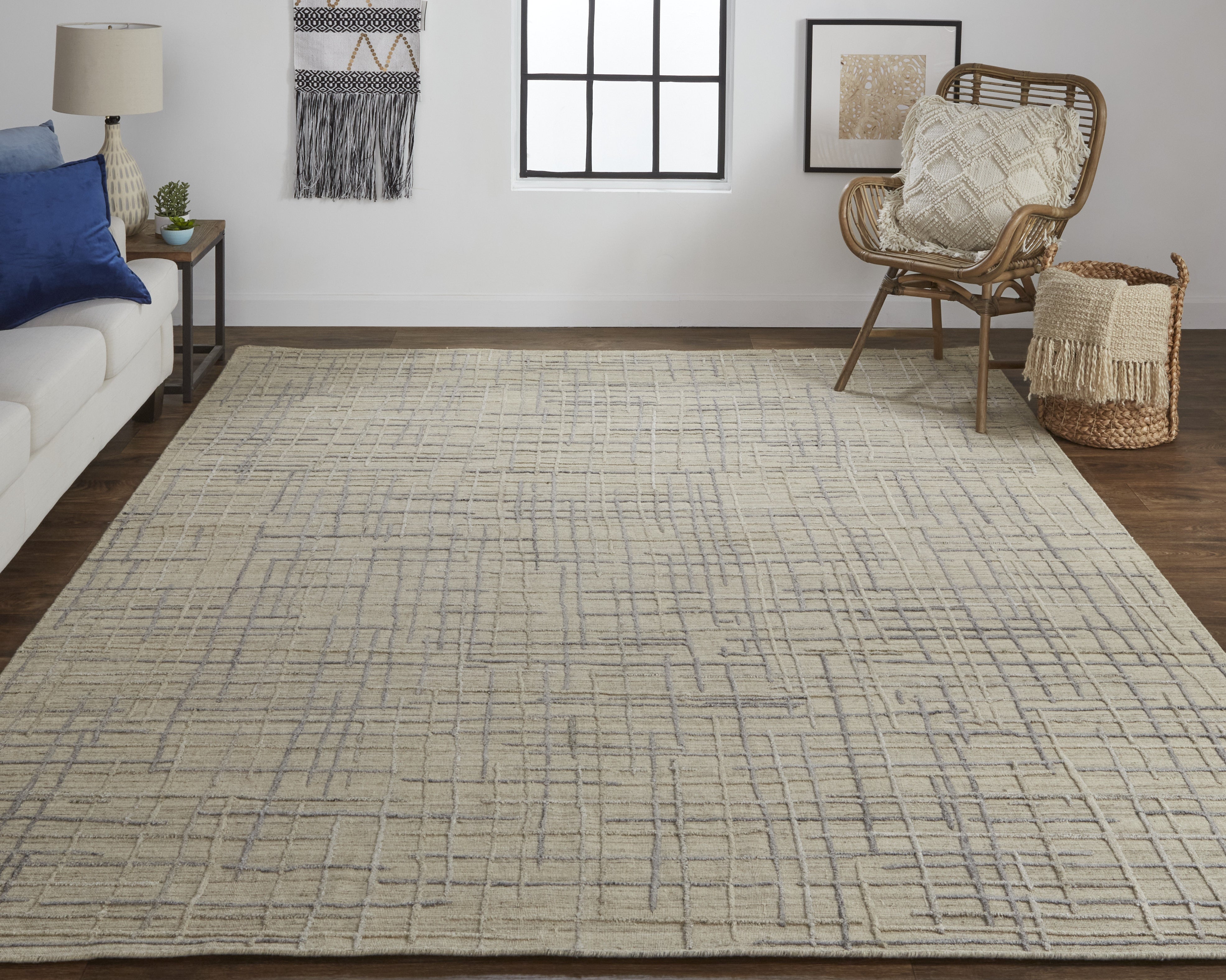 Kirkwood Transitional Abstract - Tan/Silver Area Rug