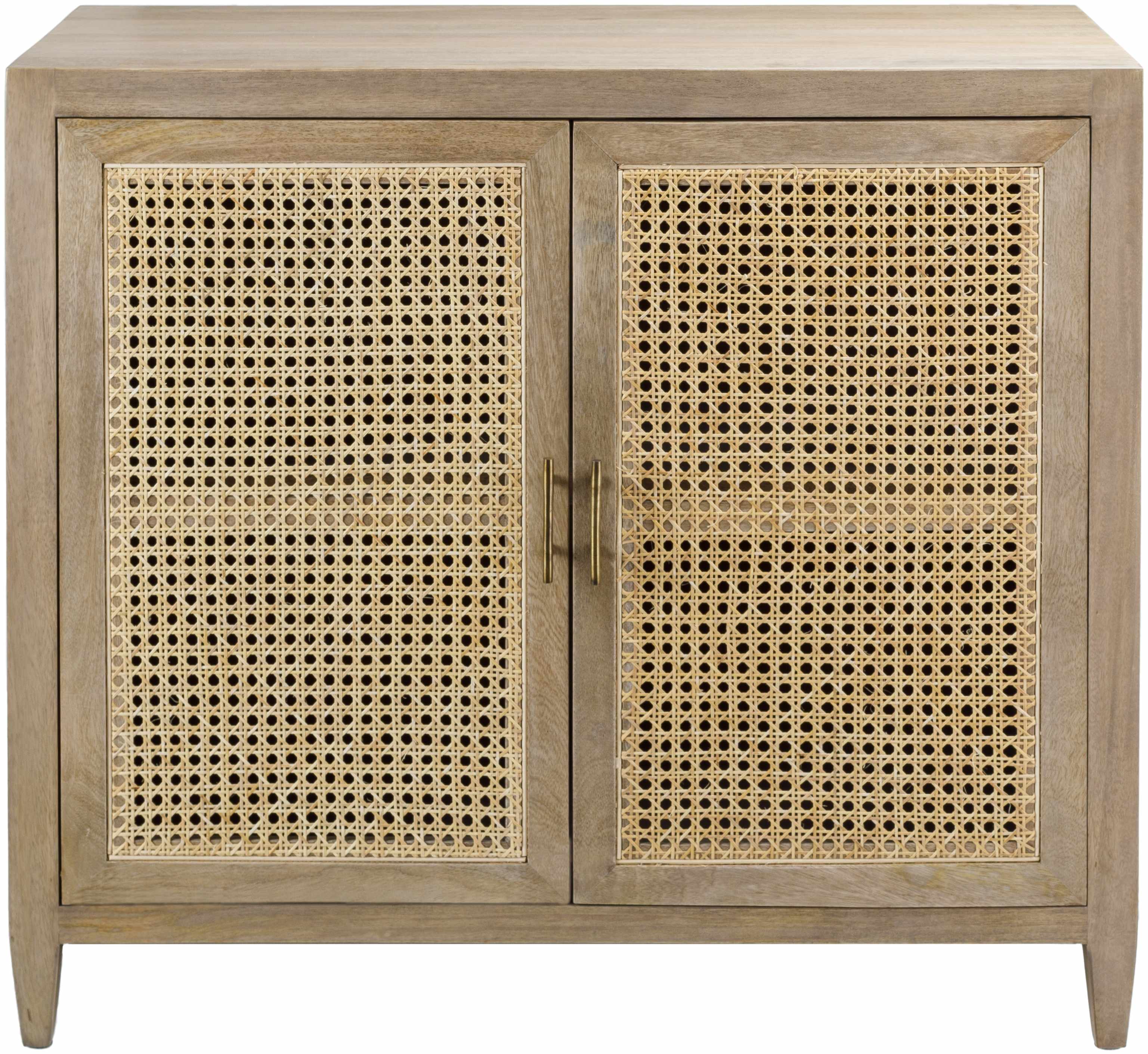 Luxurious Modern Wood & Rattan Cabinet