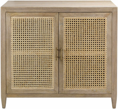 Luxurious Modern Wood & Rattan Cabinet