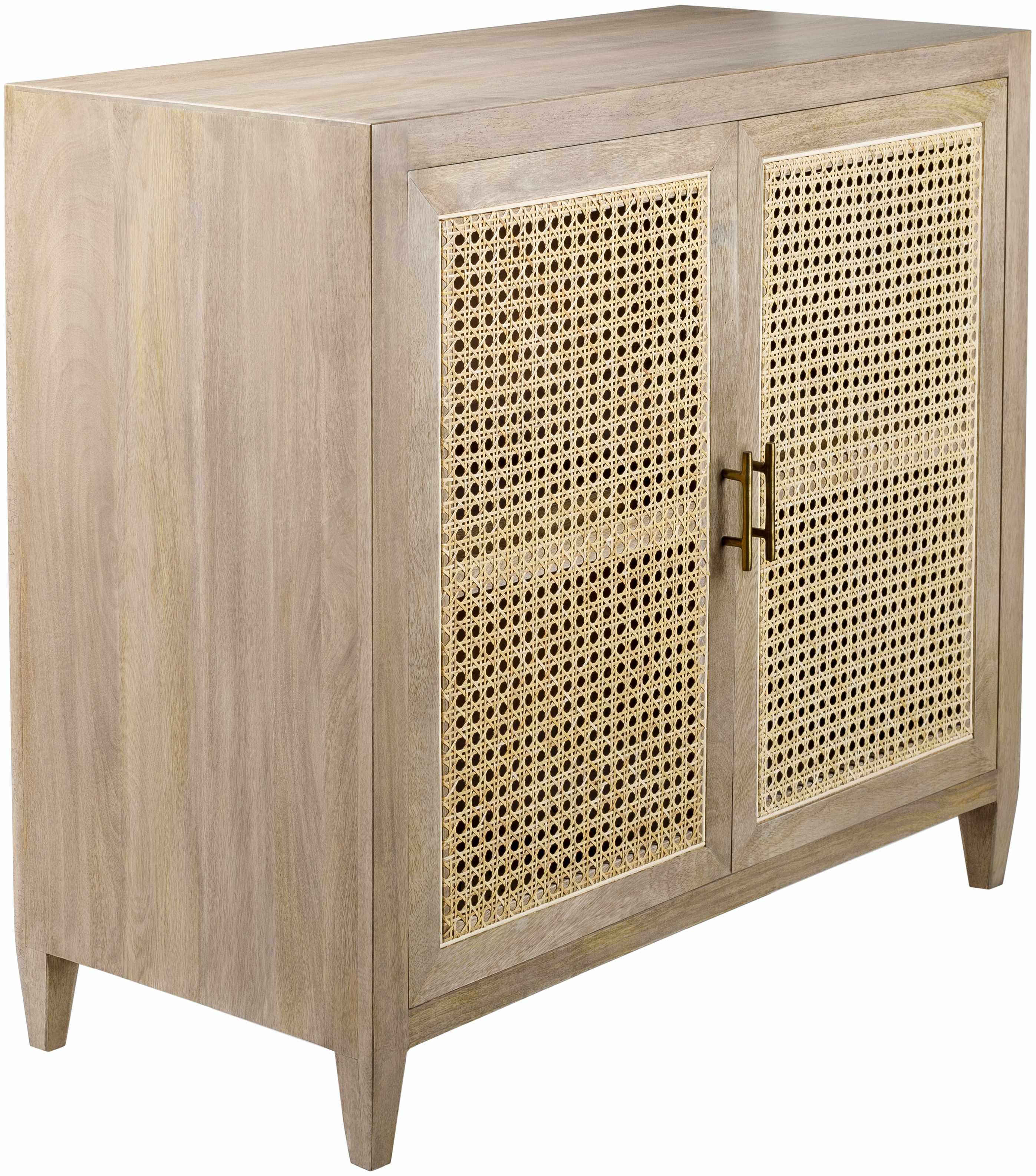 Luxurious Modern Wood & Rattan Cabinet