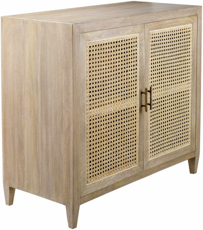 Luxurious Modern Wood & Rattan Cabinet