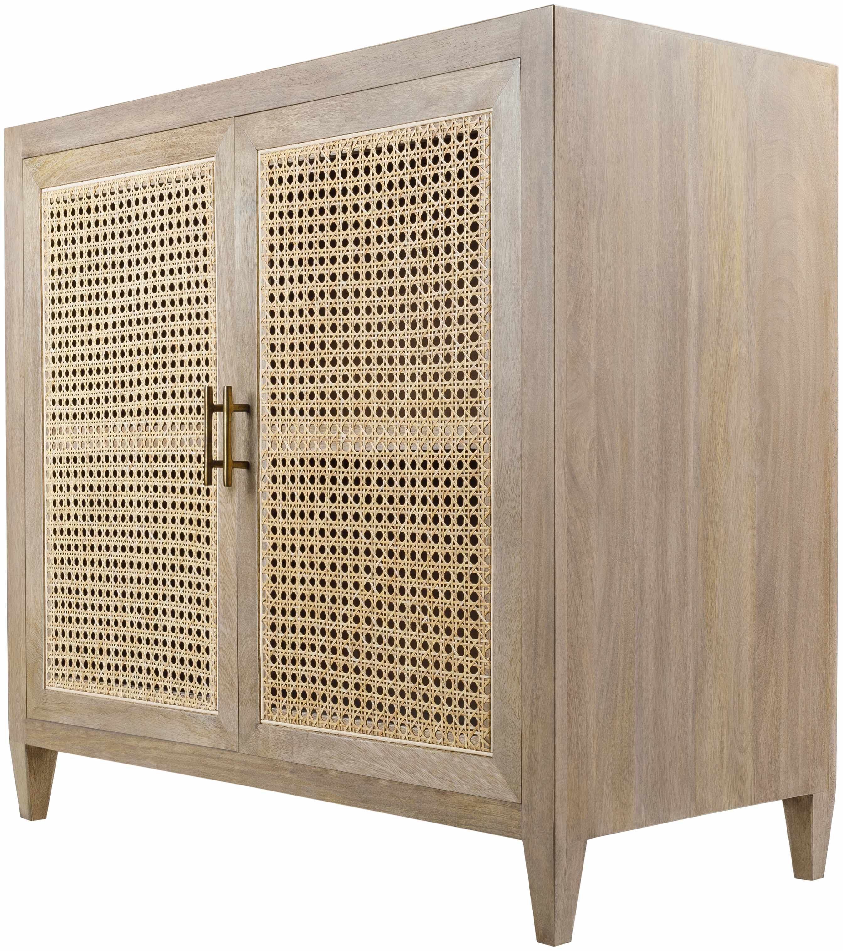 Luxurious Modern Wood & Rattan Cabinet