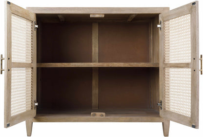 Luxurious Modern Wood & Rattan Cabinet
