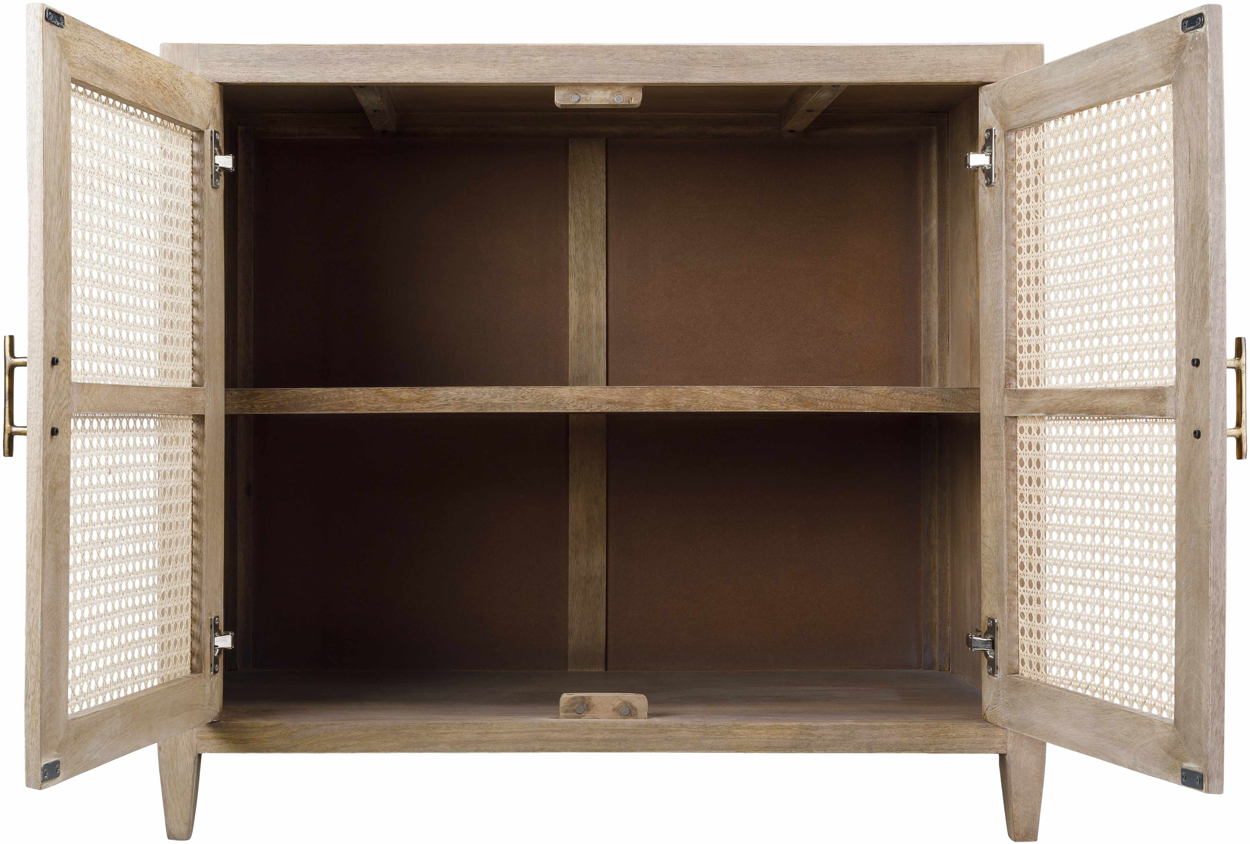 Luxurious Modern Wood & Rattan Cabinet