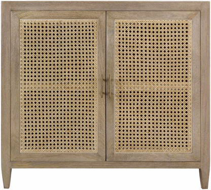 Luxurious Modern Wood & Rattan Cabinet
