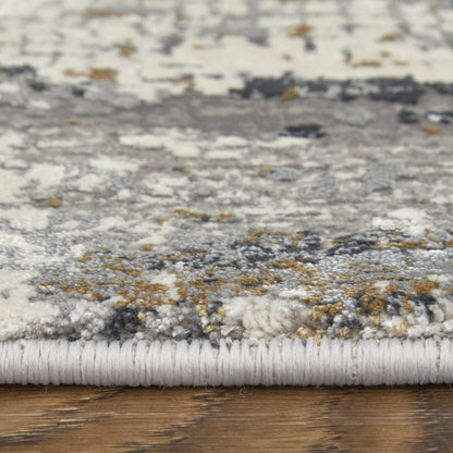 Cadiz Modern Abstract - Ivory/Gray/Gold Area Rug