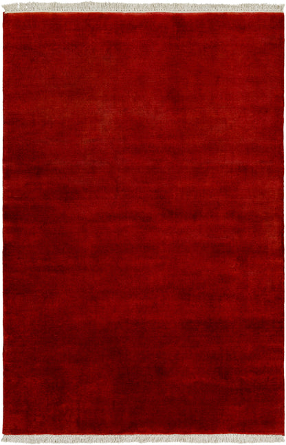 Rich Burgundy Hand-Loomed Wool Area Rug